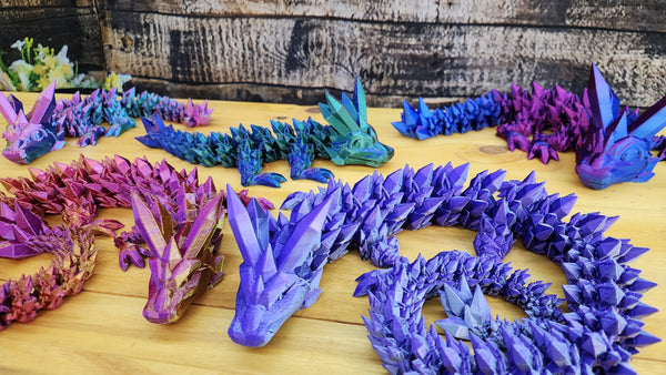 Articulated Crystal Dragon - 3D Printed Fidget