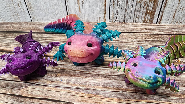Adorable Articulated Axolotl v2 - 3D Printed Fidget