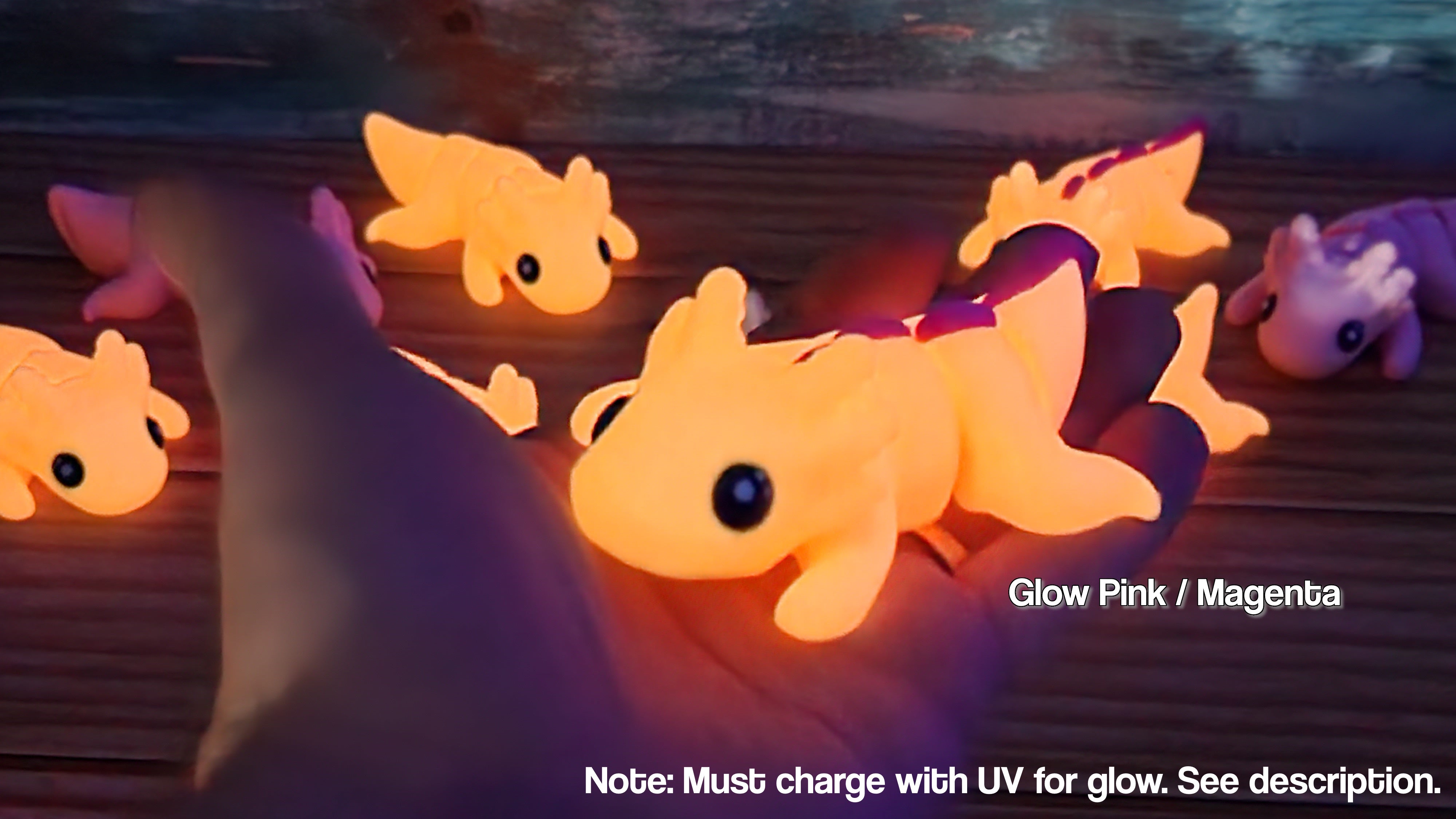 GlowMagic Baby Axolotl - Premium Cute Articulated Axolotl -  3D Printed Fidget