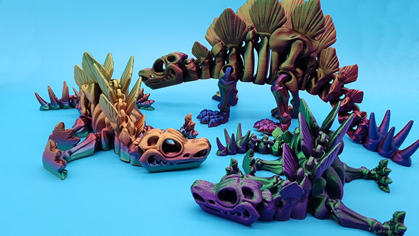 Articulated Skeleton Stegosaurus - 3D Printed Fidget