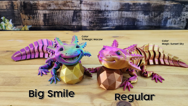 Adorable Articulated Axolotl - 3D Printed Fidget