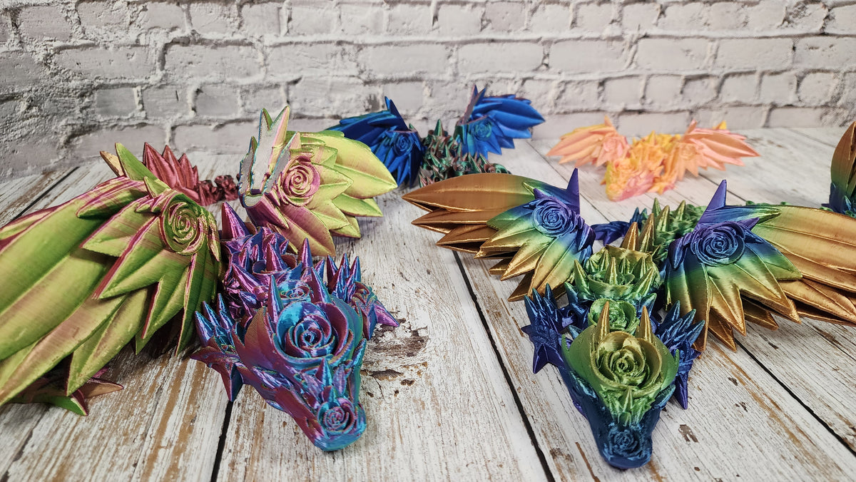 Rose Wing Dragon - 3D Printed Fidget