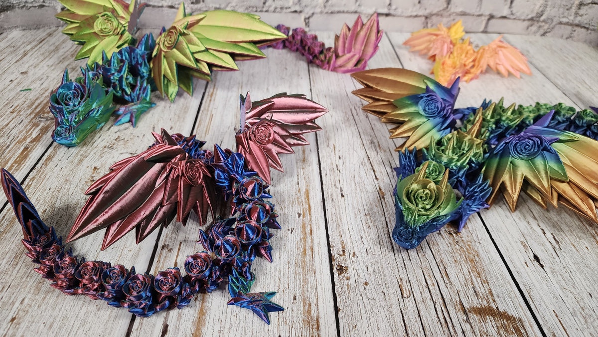 Rose Wing Dragon - 3D Printed Fidget