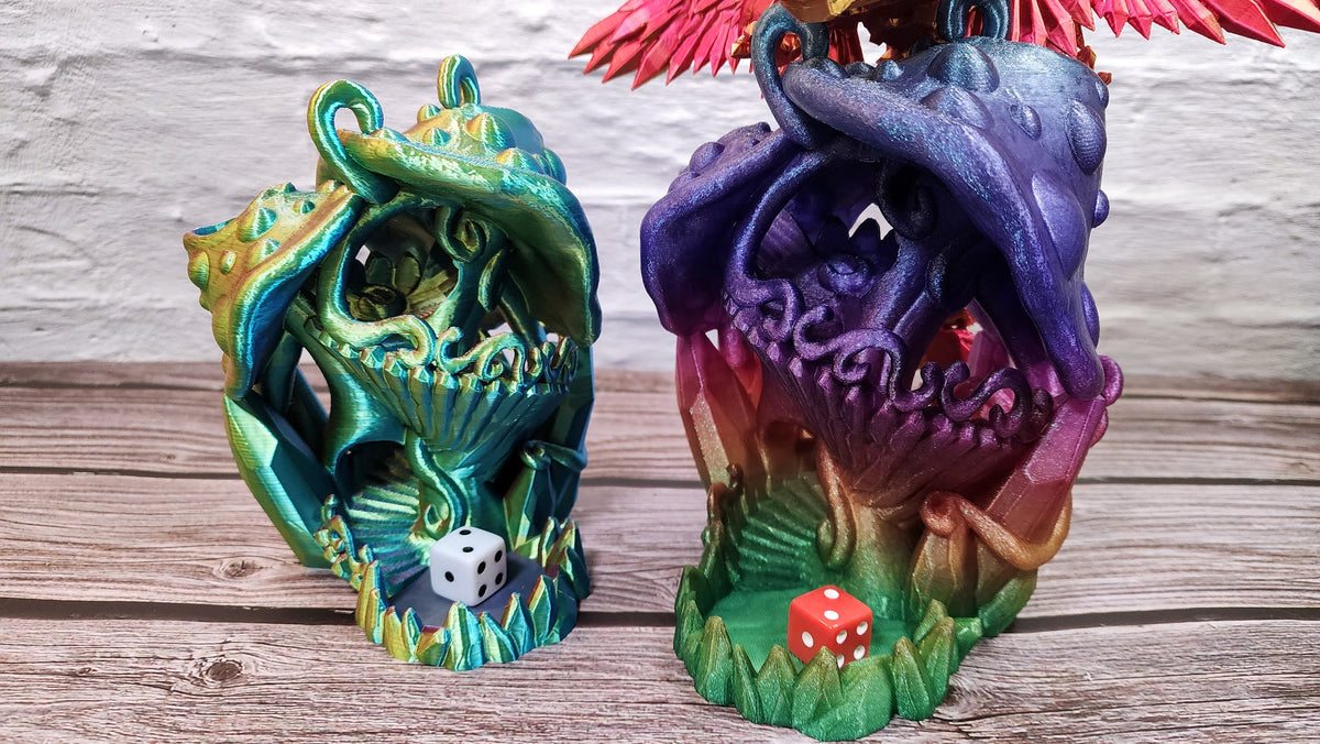 Crystal Mushroom Dice Tower - 3D Printed