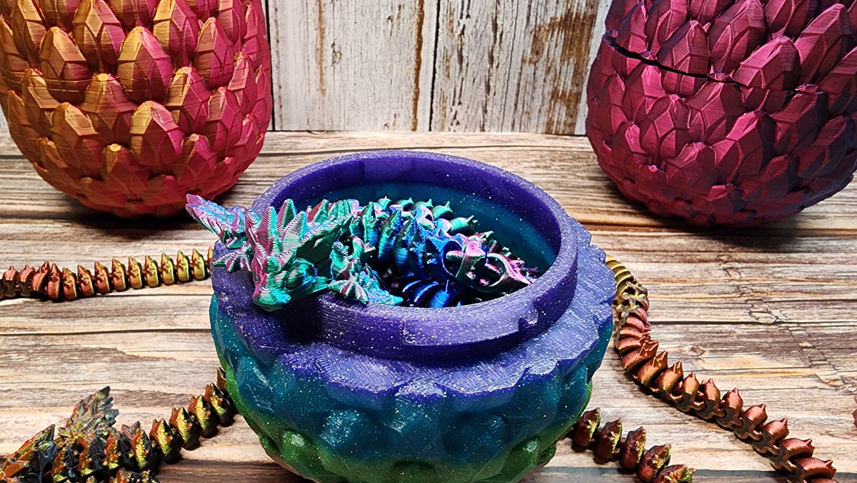 5'3" Tiny Dragon Fidget (Optional Egg) - 3D Printed Fidget