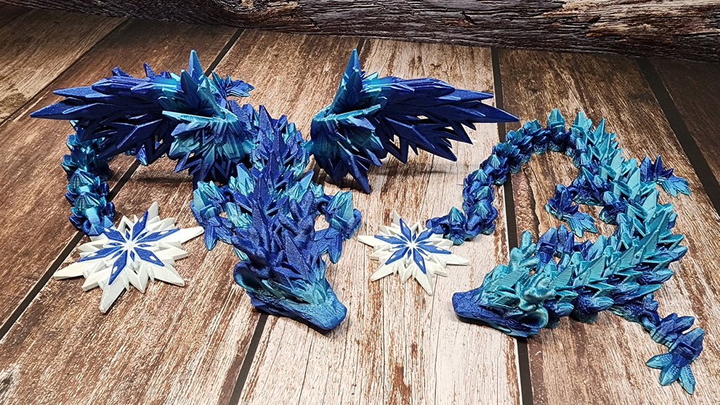 Winter Dragon - 3D Printed Articulated Dragon Fidget
