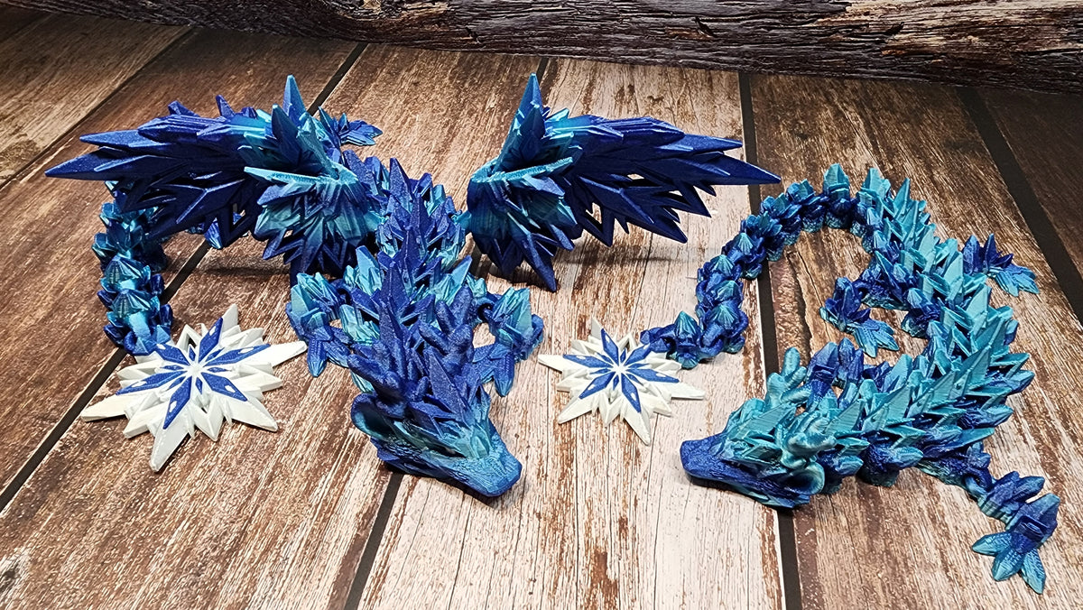 Winter Dragon - 3D Printed Articulated Dragon Fidget