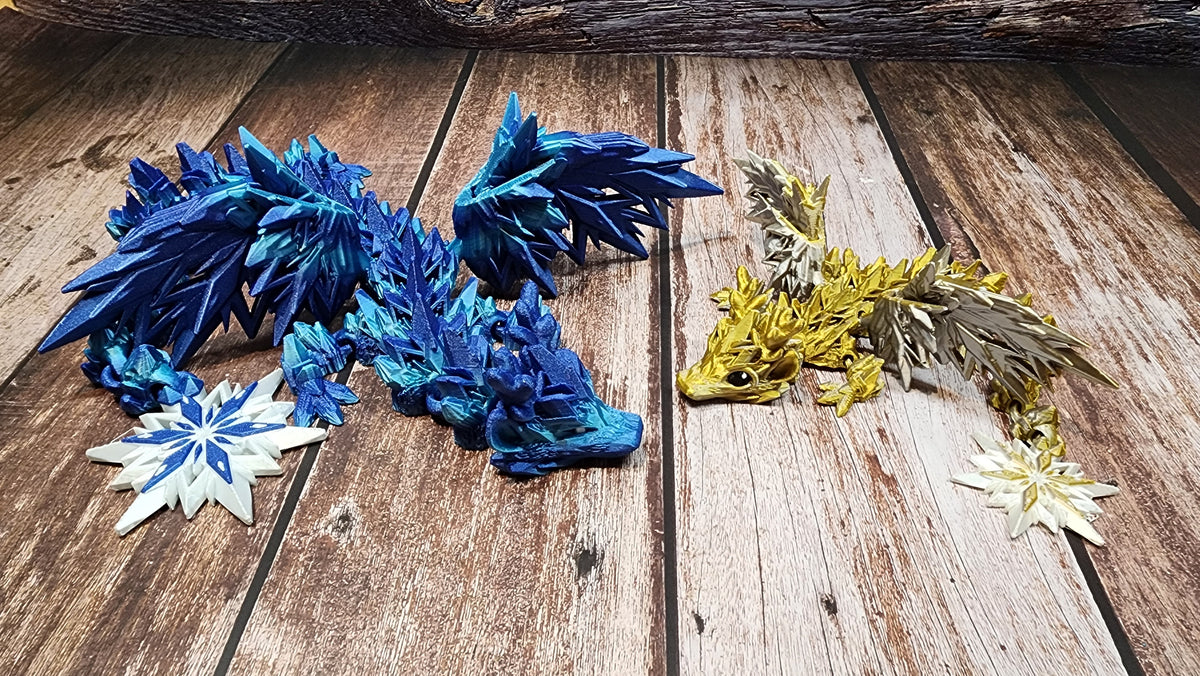 Winter Dragon - 3D Printed Articulated Dragon Fidget