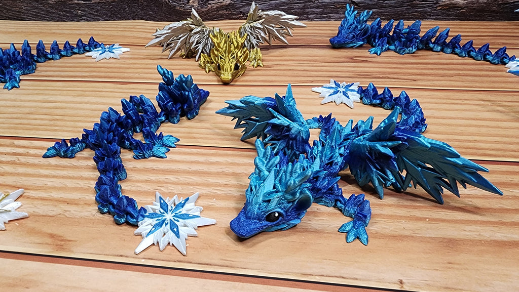Winter Special Dragon Egg and Articulated Dragon - 3D Printed Fidget