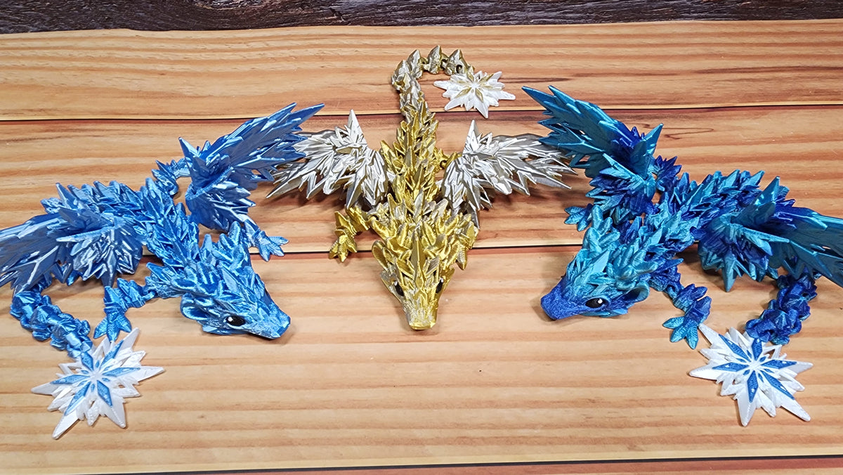Baby Winter Dragon - Optional Egg - 3D Printed Fidget