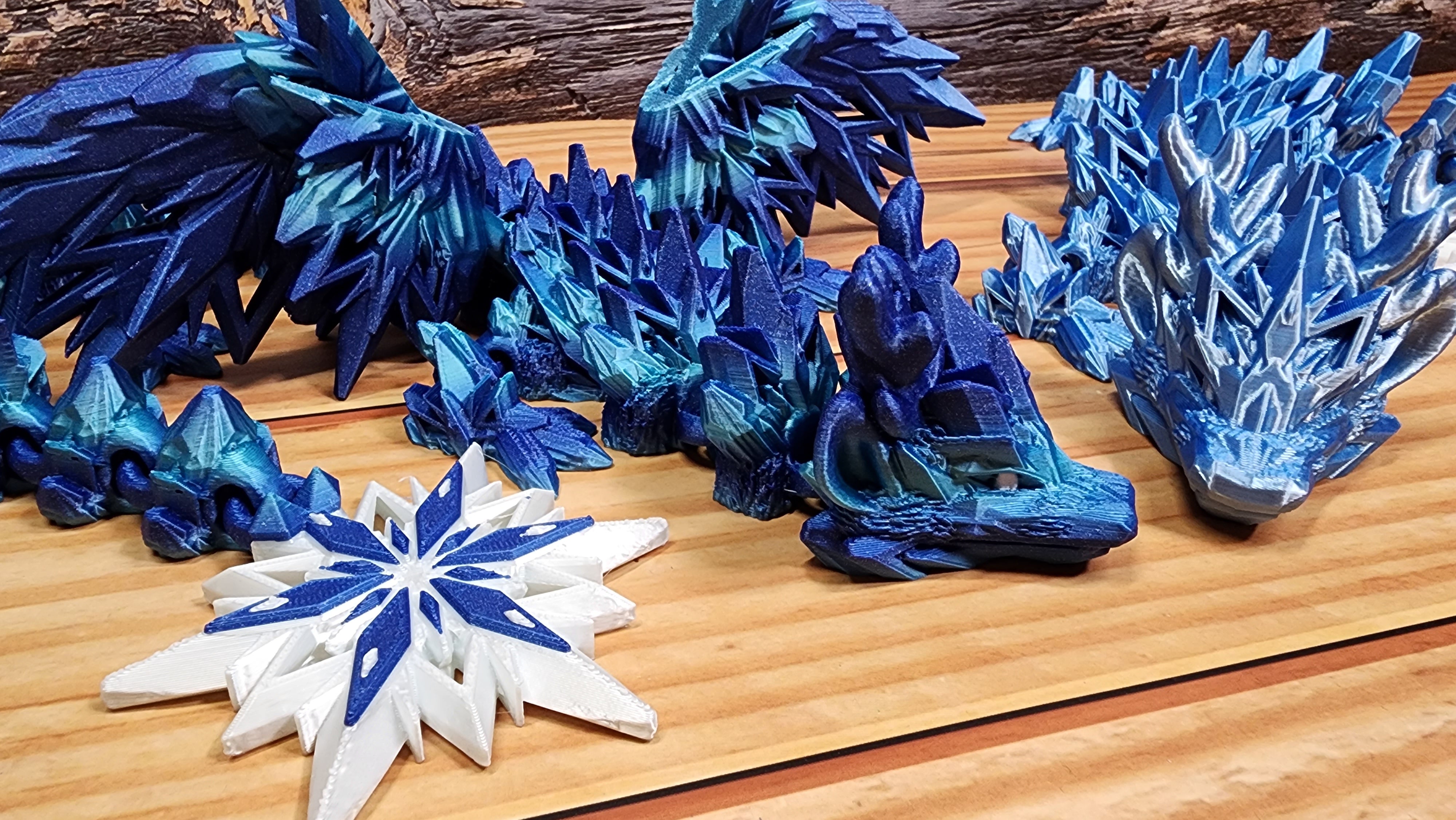 Winter Dragon - 3D Printed Articulated Dragon Fidget