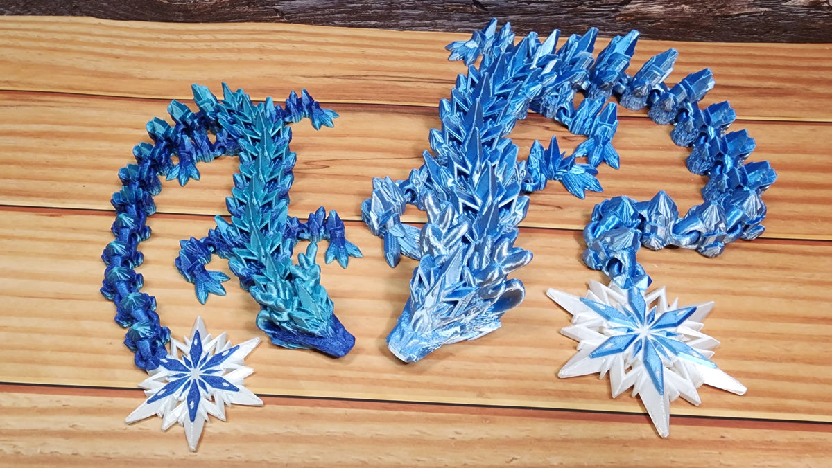 Winter Dragon - 3D Printed Articulated Dragon Fidget