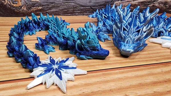 Winter Dragon - Articulated Dragon with Snowflake Tail - Special Editions