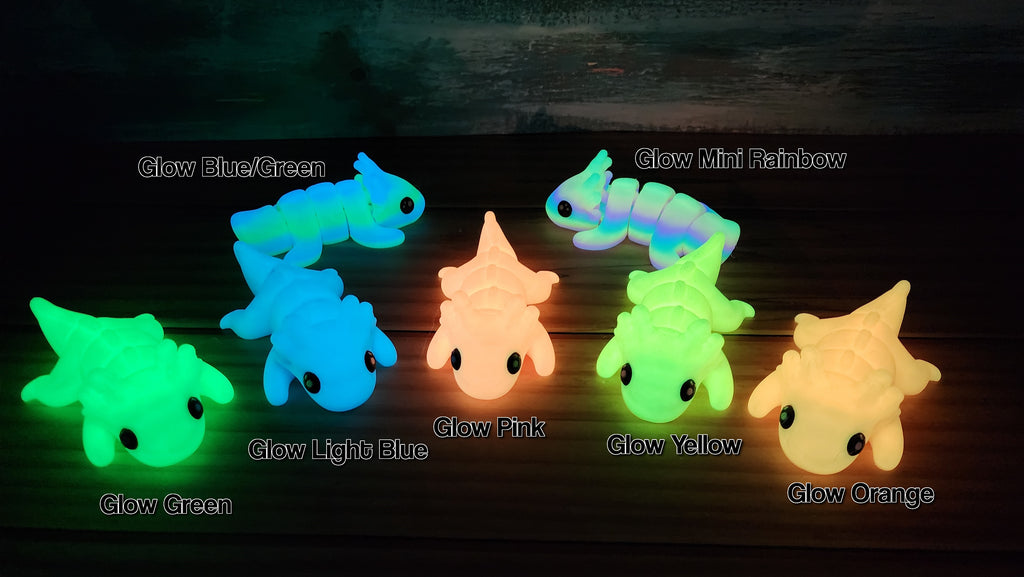 GlowMagic Baby Axolotl - Premium Cute Articulated Axolotl -  3D Printed Fidget