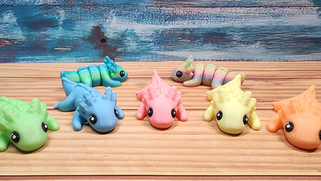 GlowMagic Baby Axolotl - Premium Cute Articulated Axolotl -  3D Printed Fidget