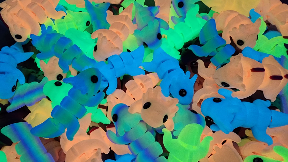 GlowMagic Baby Axolotl - Premium Cute Articulated Axolotl -  3D Printed Fidget