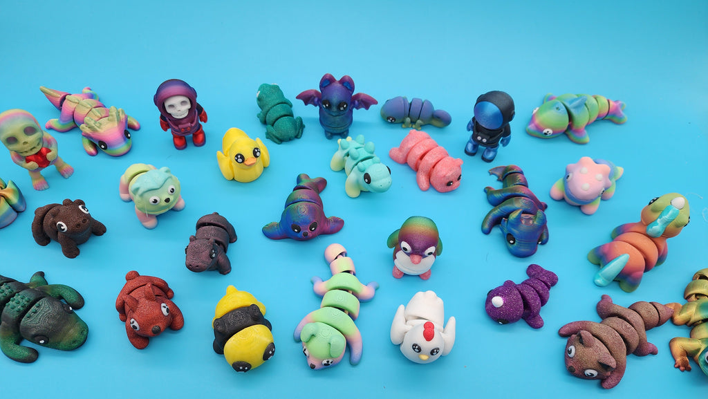 Mystery Animal Packs Mini 3D Printed Articulated Figurines 50+ Fun Designs - Great Size - Beautiful Details