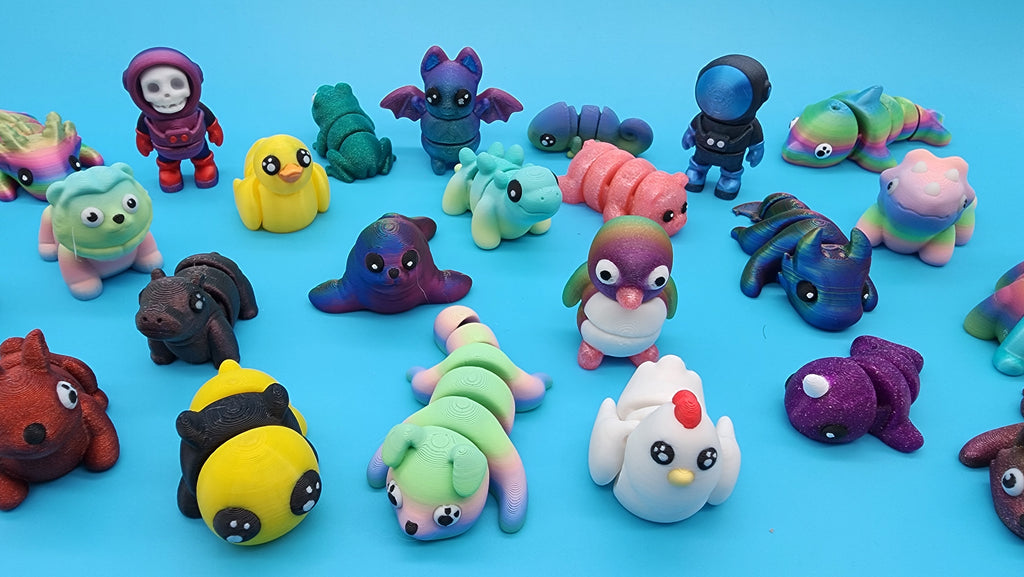 Mystery Animal Packs Mini 3D Printed Articulated Figurines 50+ Fun Designs - Great Size - Beautiful Details