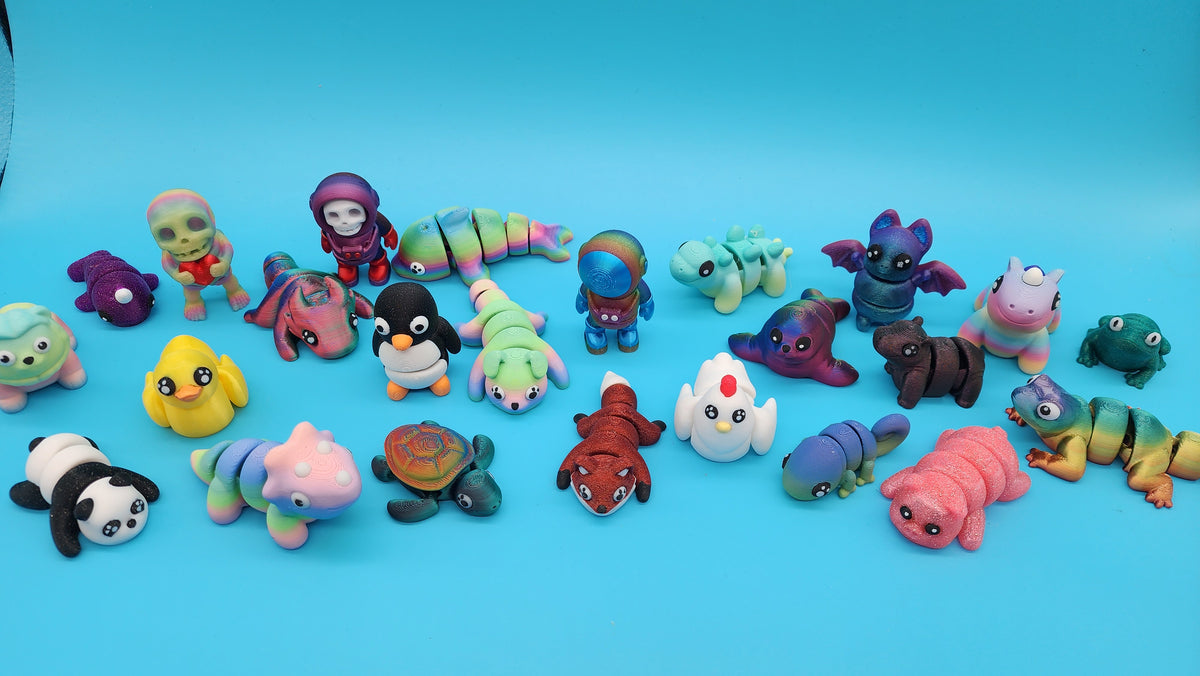 Mystery Animal Packs Mini 3D Printed Articulated Figurines 50+ Fun Designs - Great Size - Beautiful Details