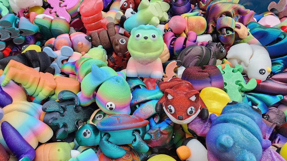 Mystery Animal Packs Mini 3D Printed Articulated Figurines 50+ Fun Designs - Great Size - Beautiful Details