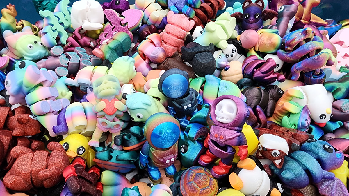 Mystery Animal Packs Mini 3D Printed Articulated Figurines 50+ Fun Designs - Great Size - Beautiful Details