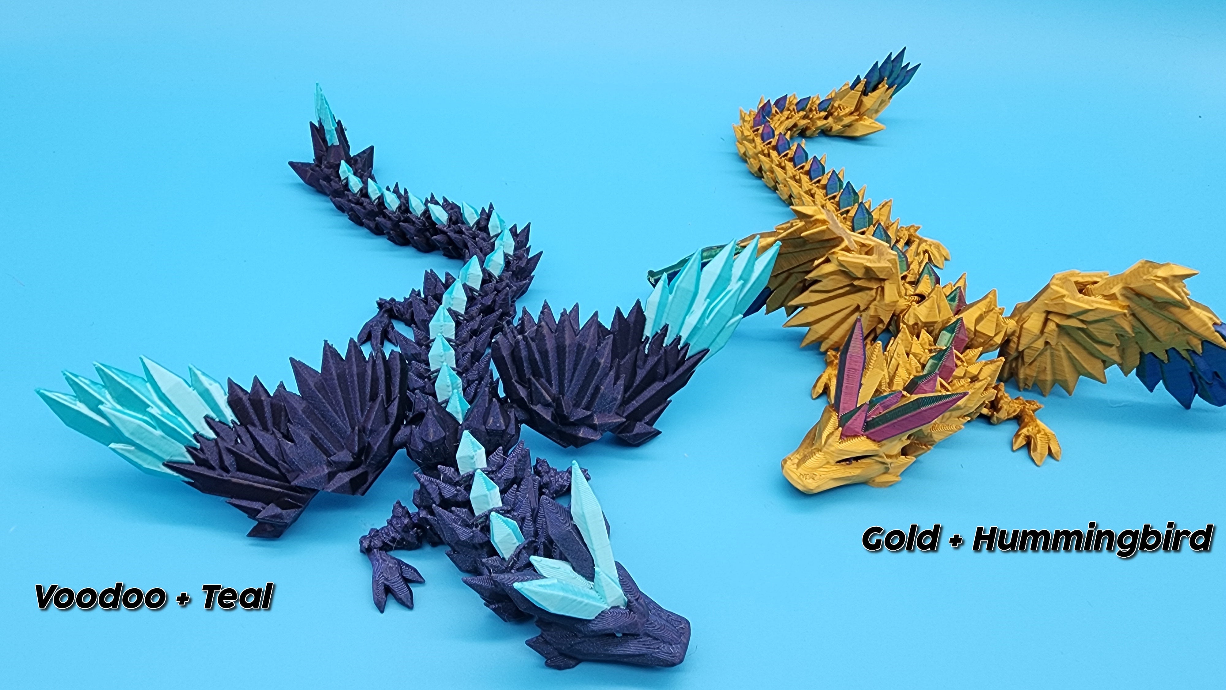 【komota】 Sky Dragon Crystal Dragon and Egg Combo - 3D Printed Articulated Fidget