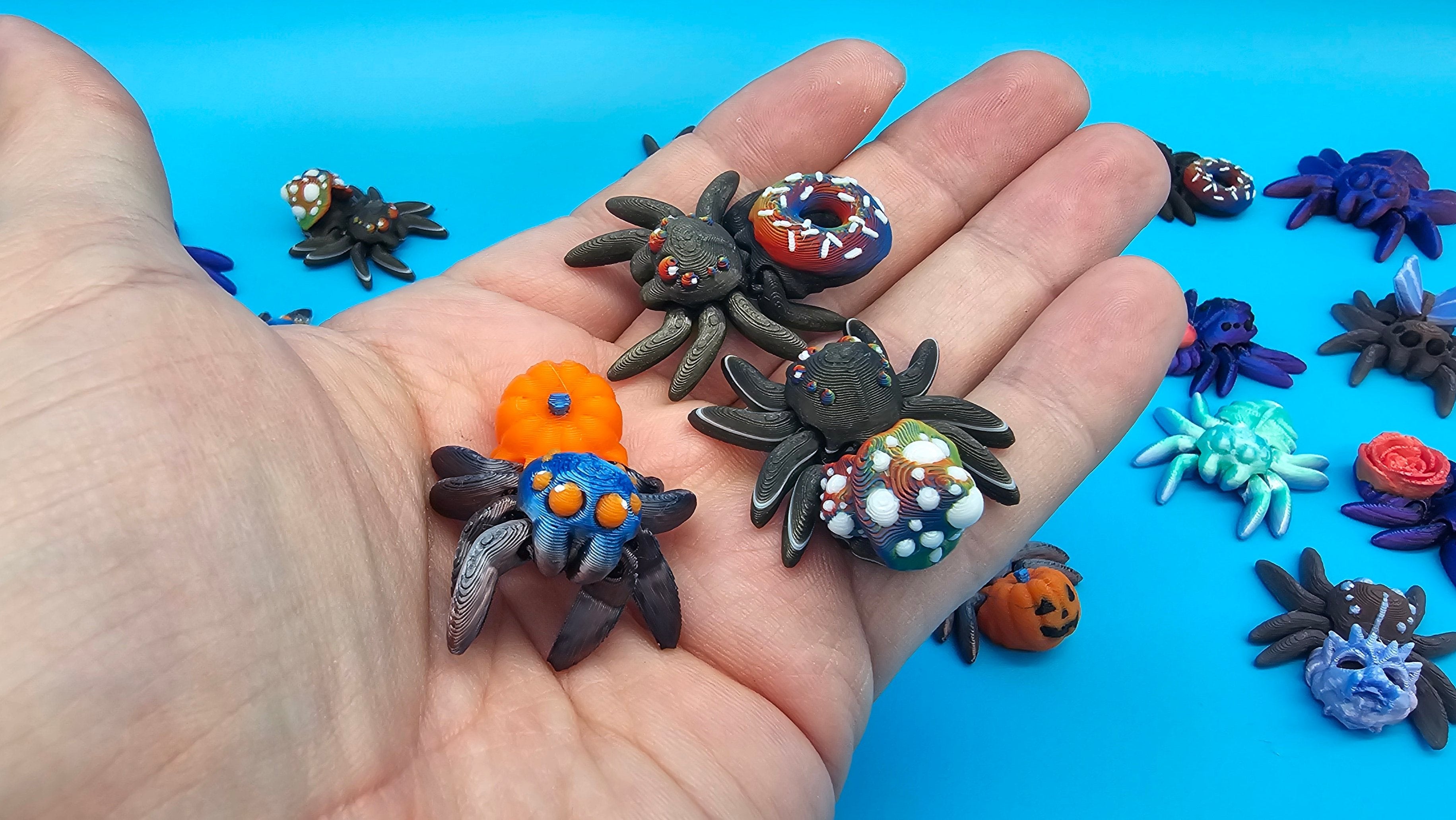 Articulated Spiders - 16 fun designs - Flexible 3D Printed Toy