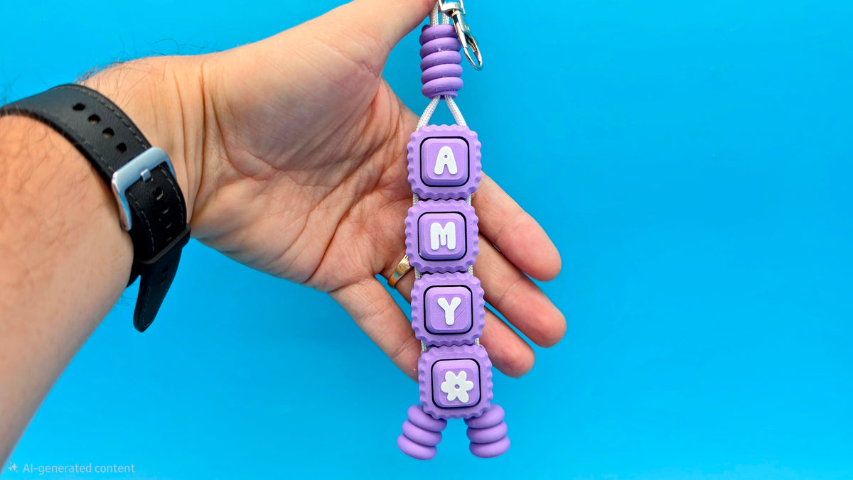 Personalized Bead Clicker Keychain