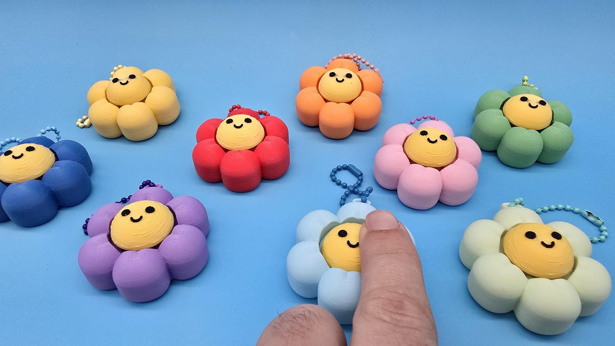 Daisy Clicker Keychain | Satisfying Click | Sensory Fidget in Rainbow colors