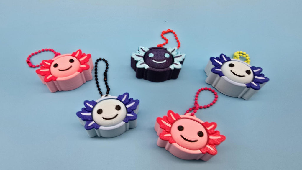 Axolotl Clicker Keychain | Satisfying Click | Sensory Fidget Toy | Pink Blue