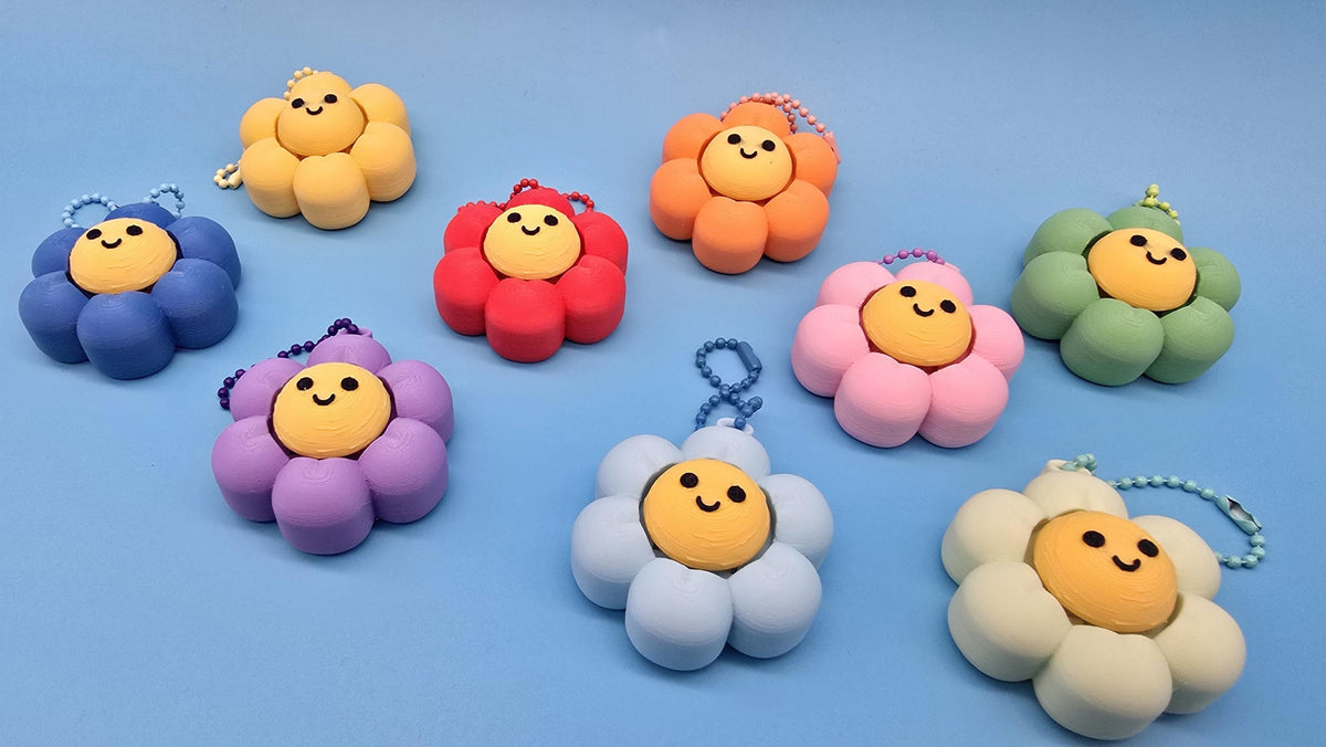 Daisy Clicker Keychain | Satisfying Click | Sensory Fidget in Rainbow colors