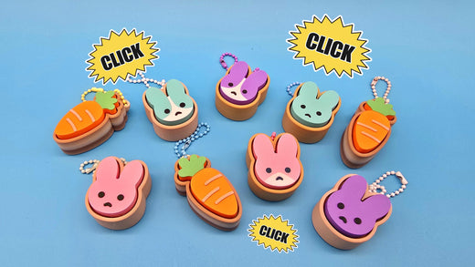 Bunny & Carrot Clicker Keychain | Satisfying Click | Sensory Fidget Toy | Rabbit Fidget