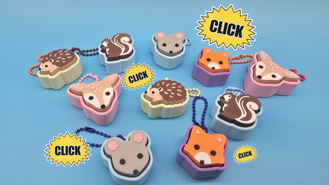 Woodland Clicker Keychain | Satisfying Click | Sensory Fidget Toy | Forest Animal Fidget