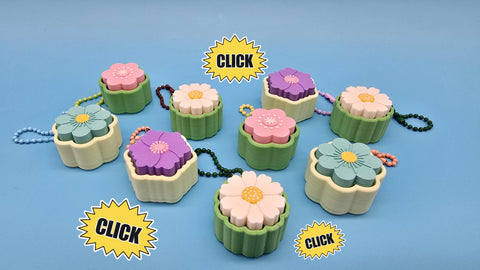 Garden Clicker Keychain | Satisfying Click | Sensory Fidget Toy | Floral Fidget