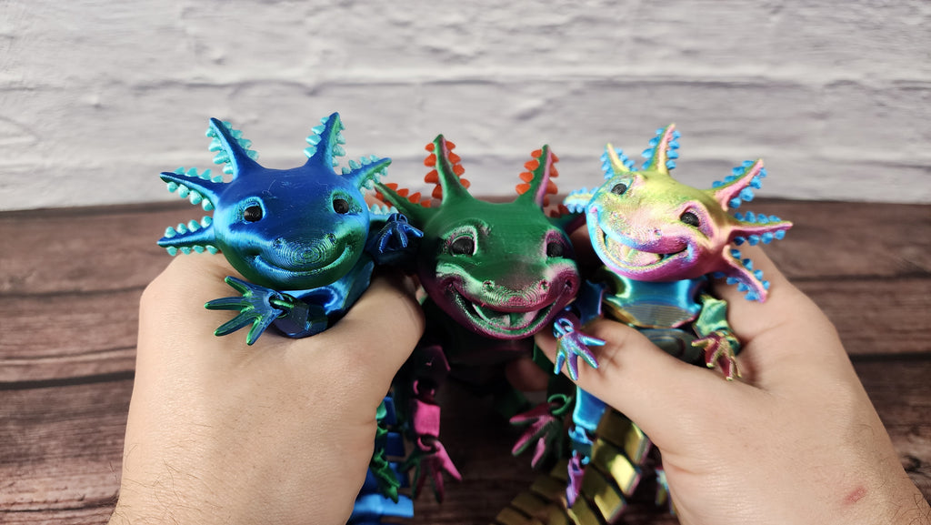 Detailed Axolotl - 3D Printed Fidget